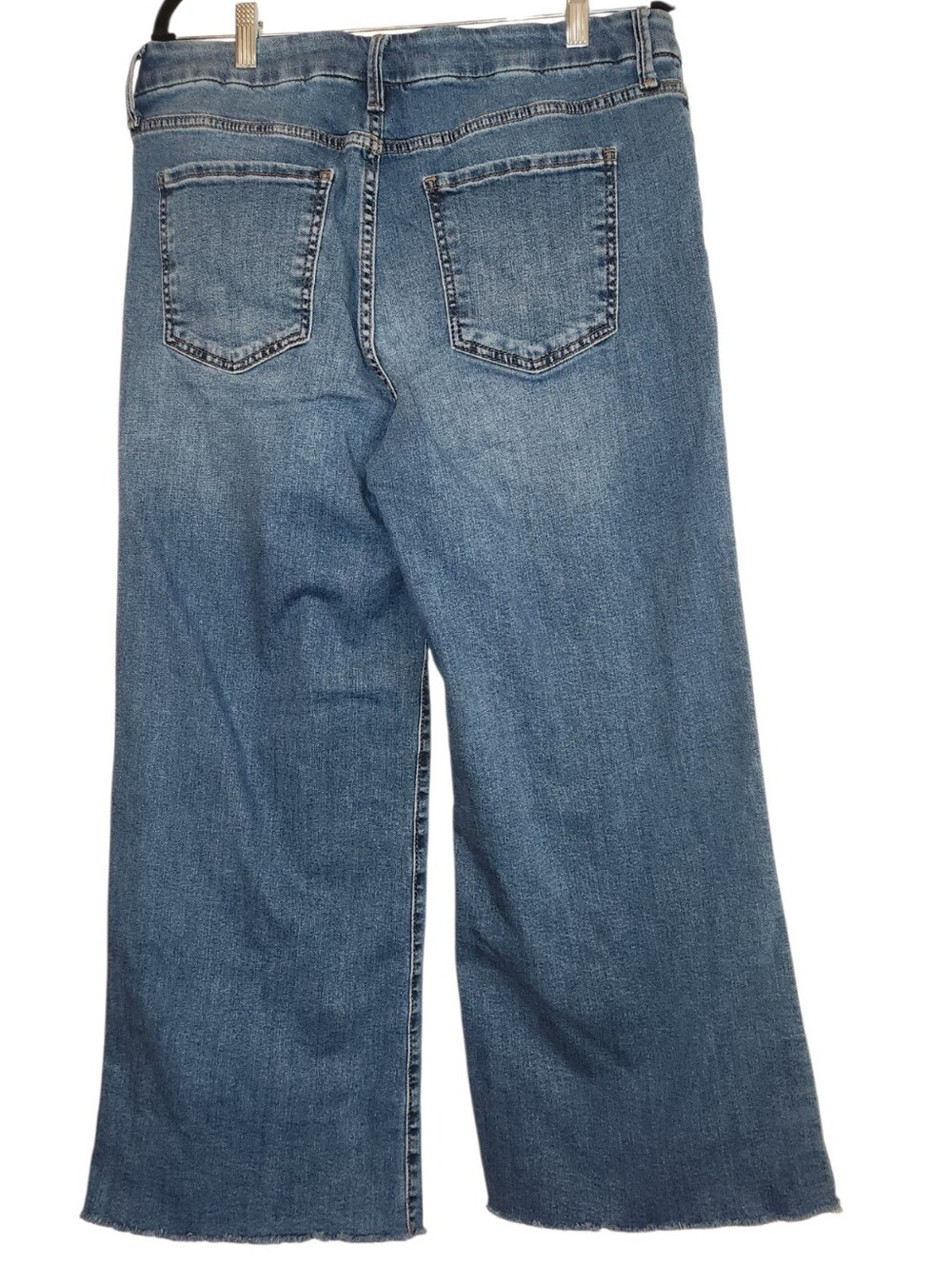KUT From the Kloth Meg Fab AB Wide Leg High Rise Jeans Size 12 Raw Hem Milestone - Picture 4 of 12